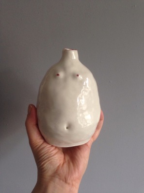 Porcelain, glazed and stained porcelain vase oe pot